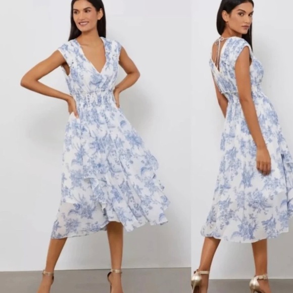 BCBG Max Azria Floral Print Sleeveless Midi Dress- New Without Tag Size S - Picture 5 of 6